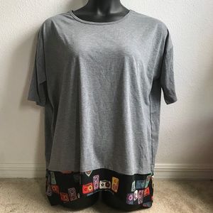 lularoe irma high low tunic retro cassette tape